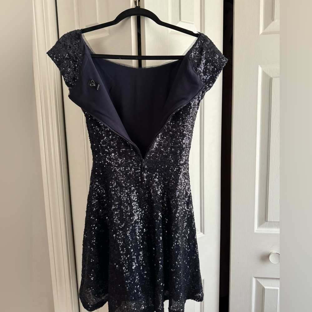 navy sequin dress zara Zara Blue Sequin Dress by Zara